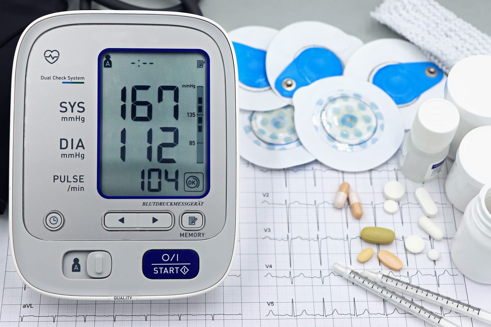 Illustration des Kwiiz Blutdruck, Blutzucker und Cholesterin messen